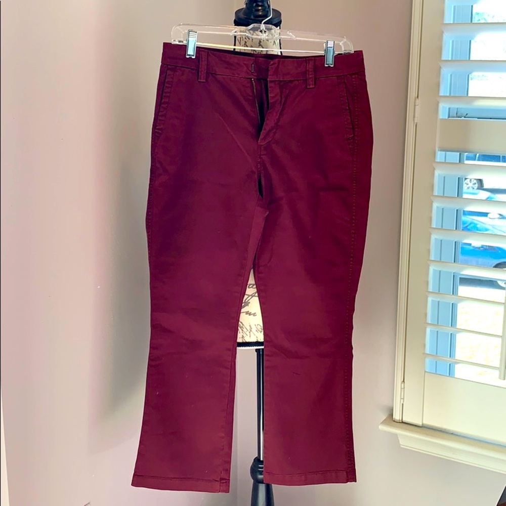Burgundy J. Crew cropped pants